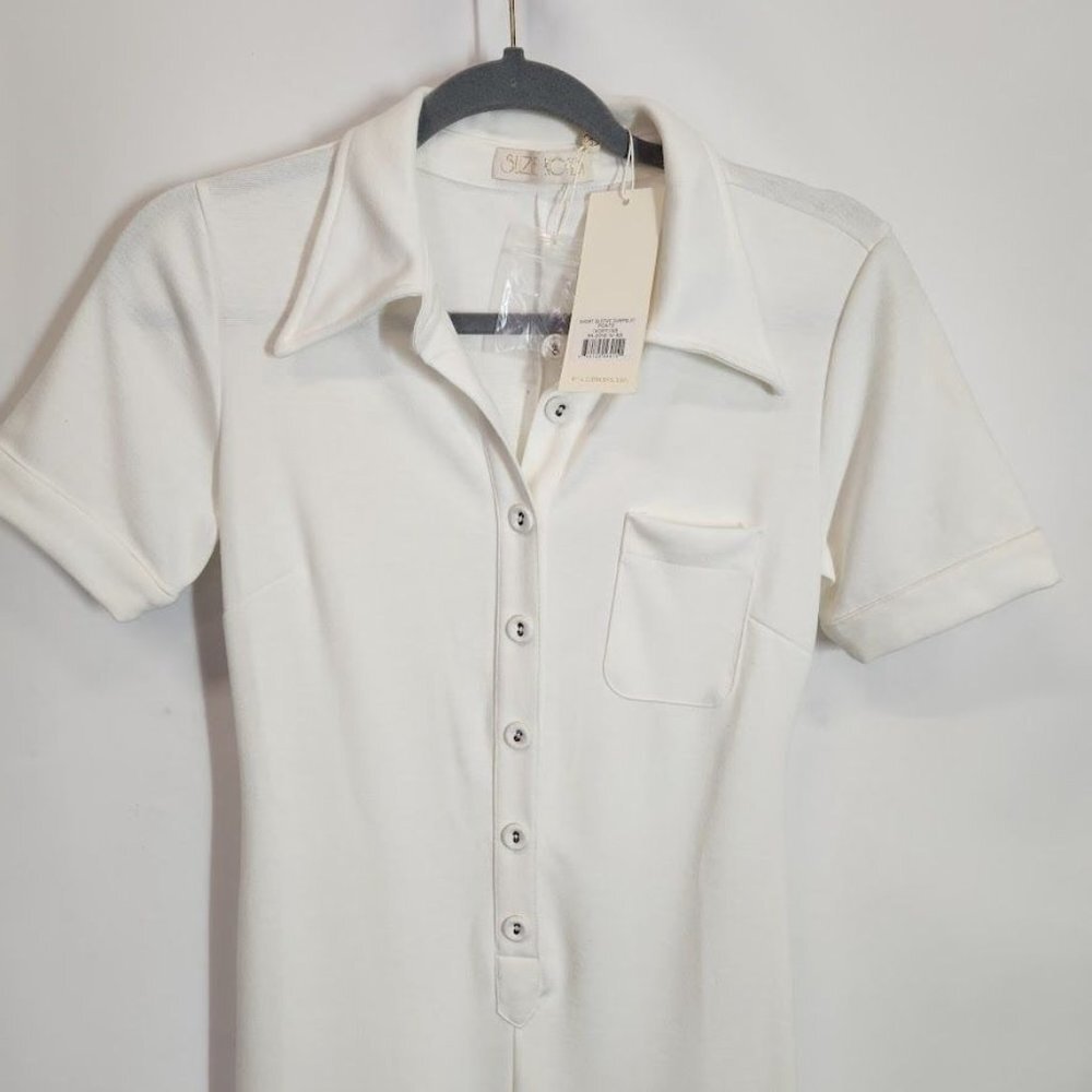 NWT SUZIE KONDI Stretch-Ponte Jumpsuit in Ivory - Size XS - Picture 5 of 11